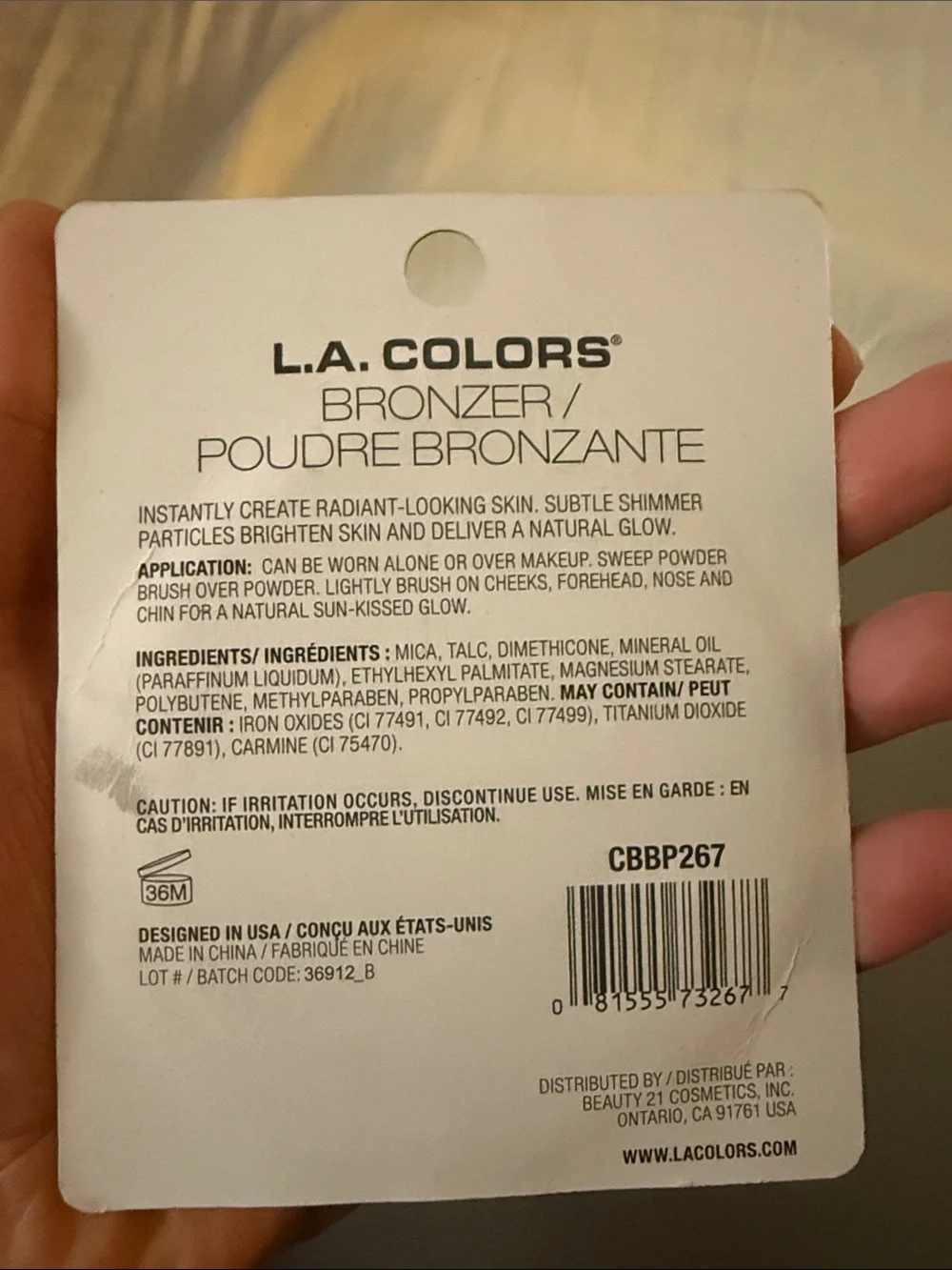 L.A. Colors Shimmer Bronzer - Sunkissed Glow (Champagne Bronze)